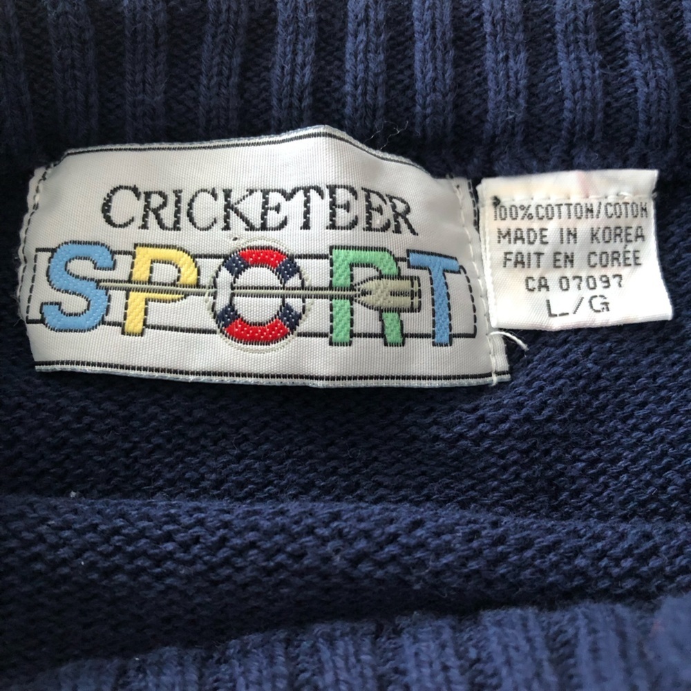 Vintage Cricketeer Sport Embroidered Crest Logo Sweater Size L Rowing Challenge - Picture 7 of 11
